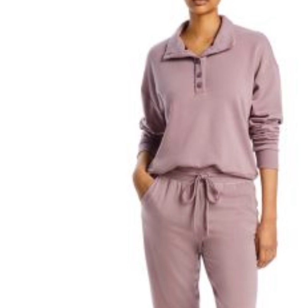 Beyond Yoga NWOT Mauve Pullover Henley Sweatshirt